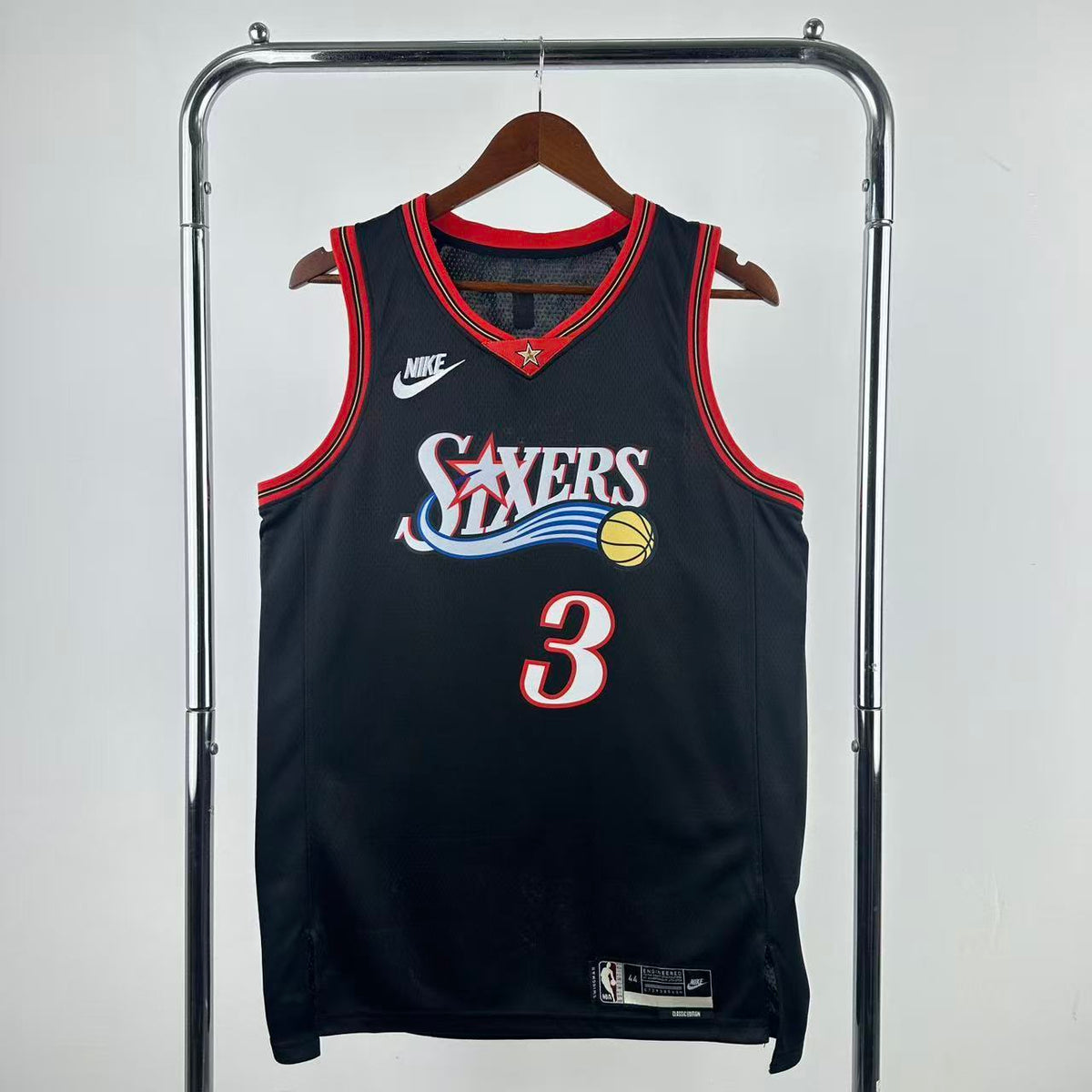 Maillot Philadelphia 76ers n° 3 – Rétro Noir – photo 1