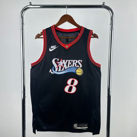 Maillot Philadelphia 76ers n° 8 – Rétro Noir – photo 1