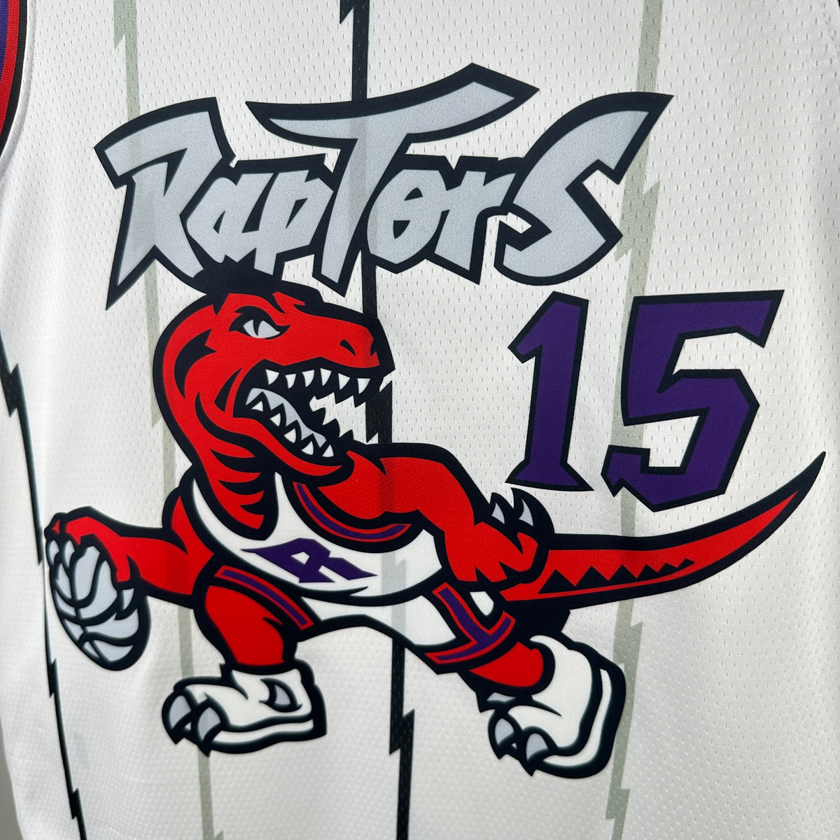 Maillot Toronto Raptors n° 15 – Rétro Blanc – photo 3