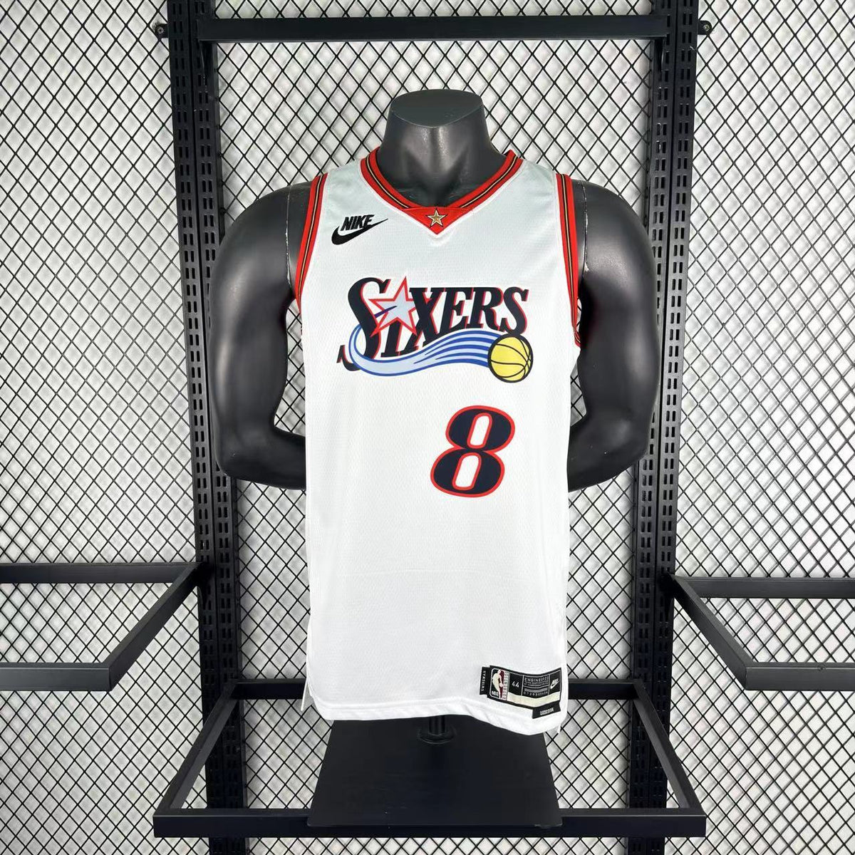 Maillot Philadelphia 76ers n° 8 – Rétro Blanc – photo 3