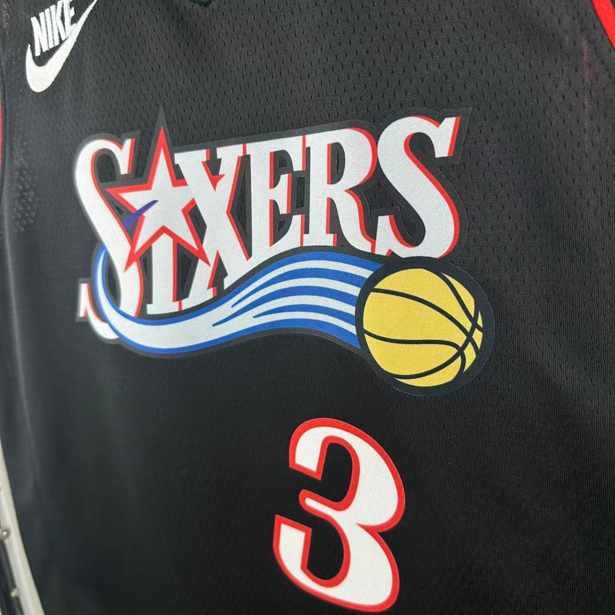 Maillot Philadelphia 76ers n° 3 – Rétro Noir – photo 3