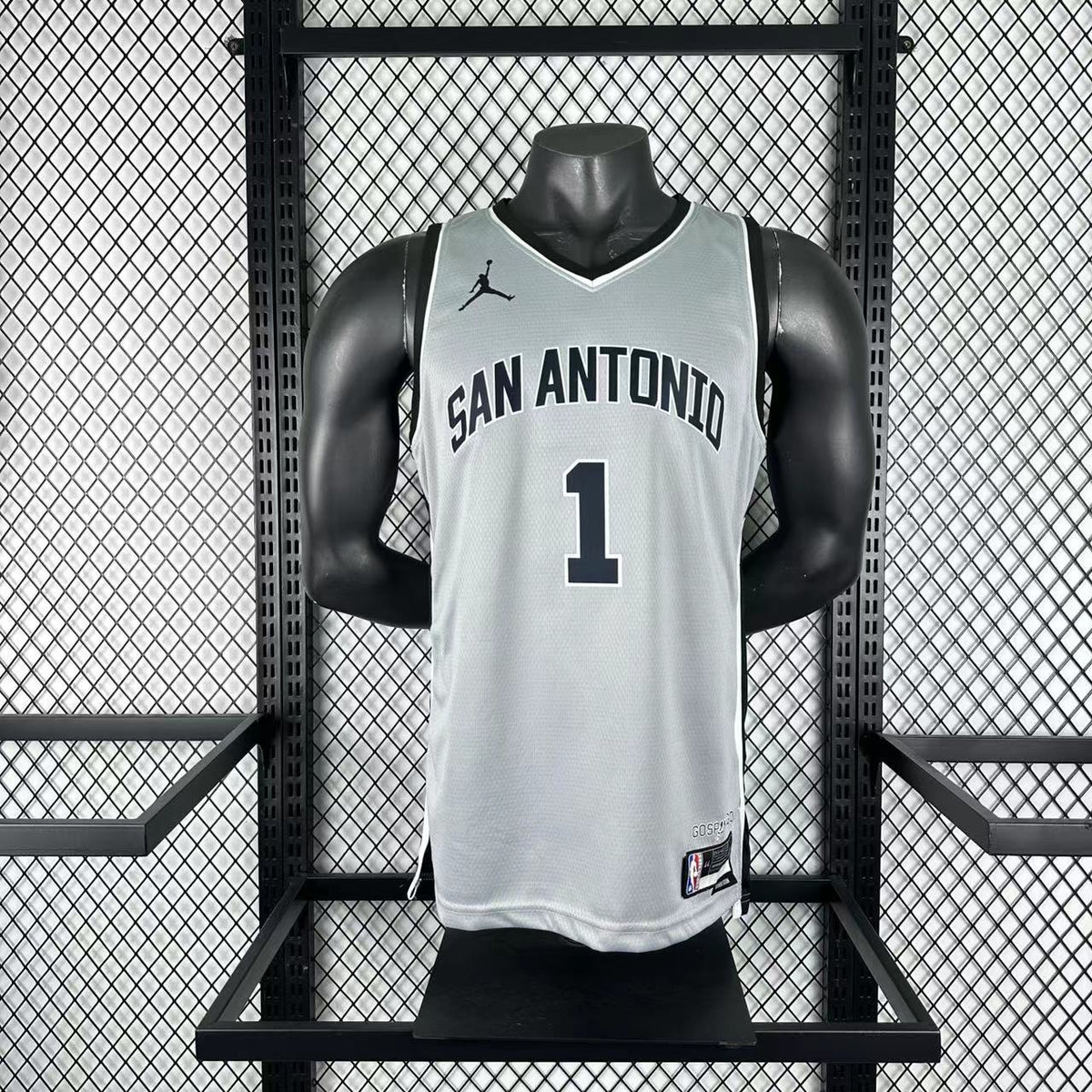 Maillot San Antonio Spurs n° 1 – Édition spéciale Gris – photo 9