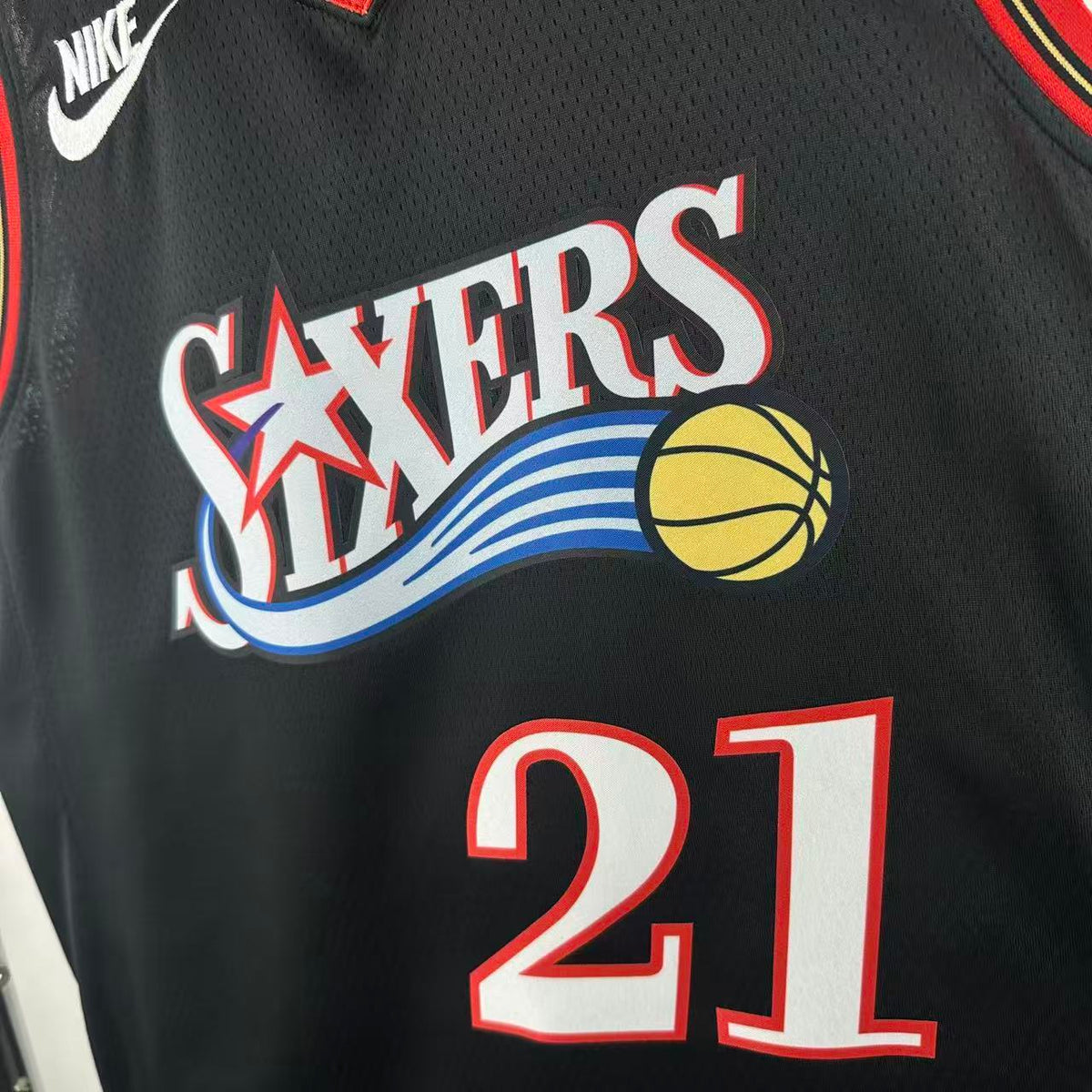 Maillot Philadelphia 76ers n° 21 – Rétro Noir – photo 3