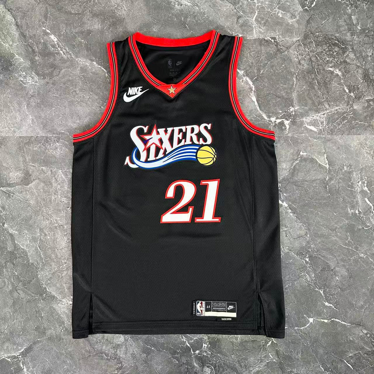 Maillot Philadelphia 76ers n° 21 – Rétro Noir – photo 12