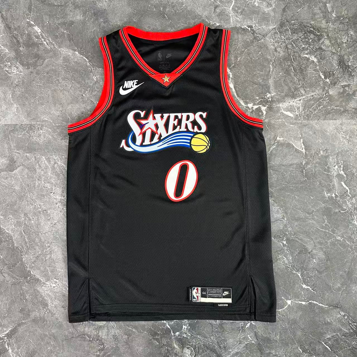 Maillot Philadelphia 76ers n° 0 – Rétro Noir – photo 12