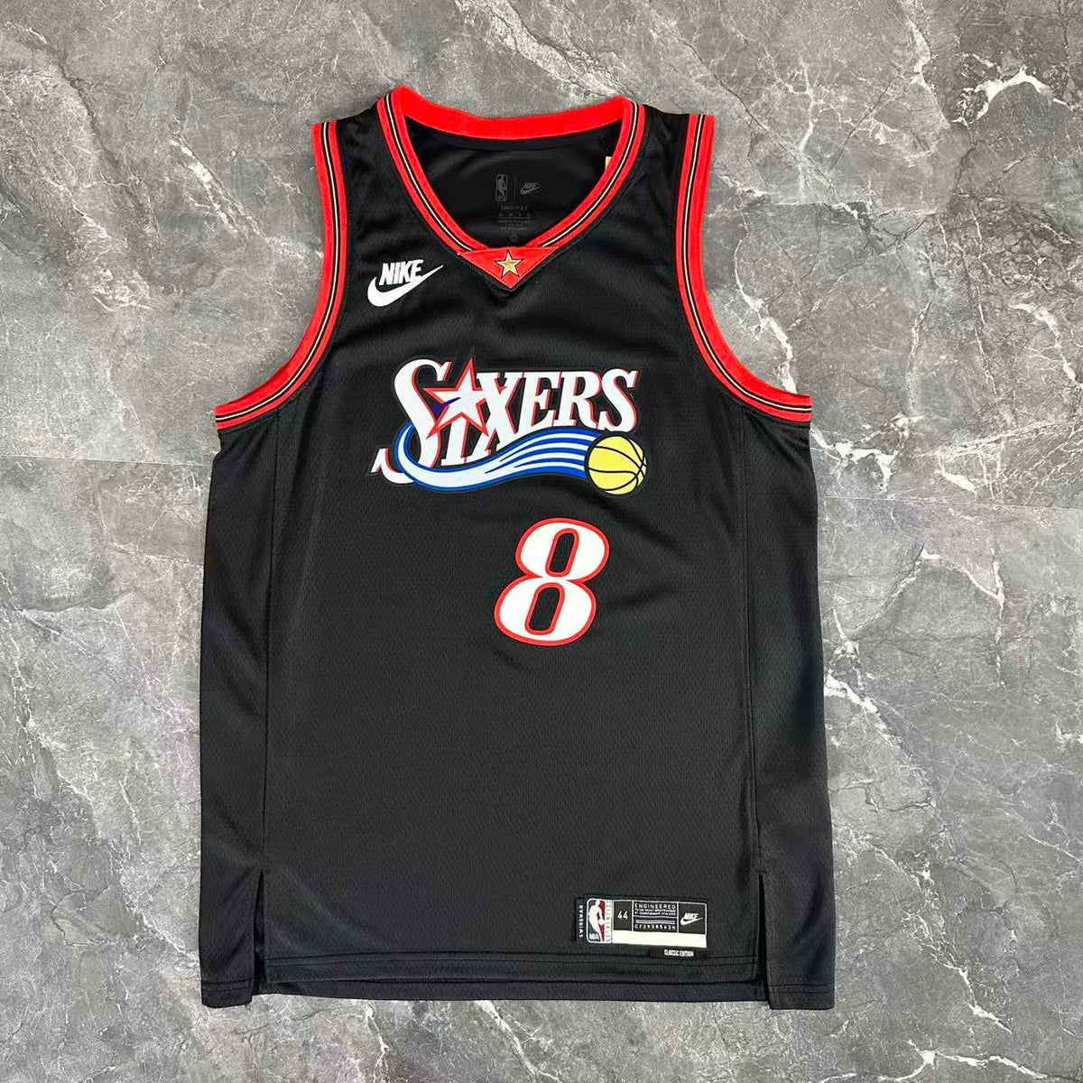 Maillot Philadelphia 76ers n° 8 – Rétro Noir – photo 12